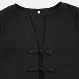 Sexy hot girl solid color short-sleeved T-shirt round neck slim basic versatile top