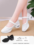 Women Satin Ballet Shoes Breathable Lightweight Ribbon Lace Up Non Slip Square Toe for Office Summer Daily All Season Wear