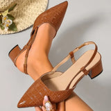 Thick Heels Breathable  High Heels Summer Sexy Pointed Toe Slingback Women's Sandals 2026
