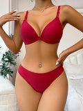 High Quality Sexy Wire Free Front Closure Bra & Brief Sets Of Women New In Matching Lingerie J008
