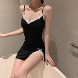 Women's Lace Sexy Night Dress Ladies Bowknot Sexy Nightgowns Sleepwear Spring Summer Night Sleeping Dress Women Pajama Dress