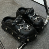 Women Indoor Street Slippers Summer Platform Shoes Cute DIY Bow Knot Girls Fashion Clogs Thick Sole Female Leisure Sandals