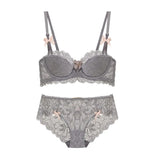 Sutiã Bralette French Pure Desire AB Cup para Pequenos Bustos Push Up Sem Arame Lace para Chubby Girl Bow Confortável Panty Set