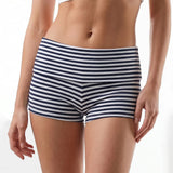 Women's Fold Over Mini Shorts Summer Fashionable Causal High Waist Bodycon Skinny Shorts Striped/Solid Color Short Pants