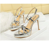 BIGTREE Classic Black Ankle Strap Stiletto Heels Round Toe Open Toe High Heels Women's Versatile Dress Shoesfor All Occasions