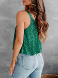 2026 Summer Fashion Women's Tanks Sexy Sequins Camisole Lady Casual Sliver Women's Strap Top Night club Streetwear Y2K Dress up