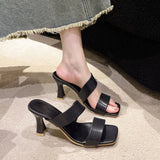 Summer Outdoor Wear Thick Heel  2026   Line Open Toe Fashion High Heel  Sandals