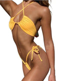 Sexy 12 Color Halter Mini Micro Thong Bikini Female Swimsuit Women Swimwear Two-pieces Bikini set Bather Bathing Suit Swim Lady