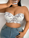 Floral Plus Size Women Bra Lace & Embroidery Push up Bra Comfort Thin Cup Underwire Support Lingerie Bra