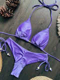 Sexy Drawstring Side High Waist Bikini Set 2026 Women Black Red Halter Pleate Push Up Bra Swimsuit Beach Bathing Suit Swimwear