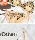 MOYISU French Lace Bralette Set for Small Breasts No Underwire Summer Bras Sexy Triangle Bra Petite Girls, Pure Desire Lingerie