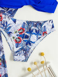 3 Pieces Push Up Bikinis 2026 Women With Kimono Beach Printed Swimsuit Sexy Swimwear Female Bathers Bathing Swimming Swim Suit