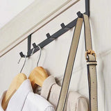 Over Door Metal Hook Rack for Clothes, Hats, Coats - Bathroom, Bedroom Storage