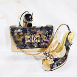 doershow Charming Shoes And Bag Matching Set With black Hot Selling Women Italian Shoes And Bag Set For Party Wedding!  HN1-1