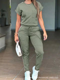 Women's suit sports casual two-piece short-sleeved suit plus size mom