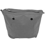 ABQR Waterproof Solid Canvas Insert Inner Lining Insert Zipper Pocket for Obag O Bag Handbag Bag Deep Gray Mini