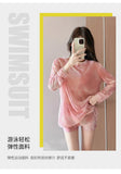 Two-piece swimsuit conservative three-piece set 2026 new slimming and flesh-covering long-sleeved hot spring swimwear