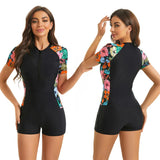 Sports One Piece Swimsuit 2026 New Boyleg Slim Swimwear Women Bathing Suit Surf Monokini Modest Athletic Floral Swimming Suits