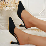 Women Baobao half slippers summer new all-in-one pointed  knitted elastic  sandals