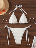 DEKA Ruffled Micro Bikini Set Halter Thong Female Swimsuit Women Swimwear Two-pieces Bikini Mini String Bather Bathing Suit