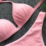 2025 Halter Bra Cup Bikini Women Swimsuit Female Push Up Swimwear Two Pieces Bikini set Brazilian Bather Bathing Suit Swim Lady