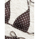 S - XL With Shorts Polka Dot Halter Bikini Female Swimsuit Women Swimwear Three-pieces Bikini Set Bather Bathing Suit Swim V8292