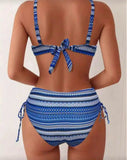 2026 Strappy Drawstring High Waist Bikini Women Stripe Swimwear Female Sexy Swimsuit Bather Bathing Swimming Swim Suit Beachwear
