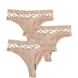 3Pcs/Set Sexy High Rise Panties Women Thongs Comfort G-String Underwear Sexy Lingerie Hollow Bottoms Female Underpants M-L