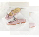 BIGTREE Satin Bow With One Strap With Shallow Mouth Half-Tugging Women's Hollow Inner Heightened Round-Head Sandals Comfortable