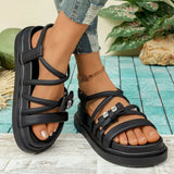 Women's Rhinestone  Platform Sandals Casual Cross Strap Summer Shoes Non-Slip Thick Sole Beach Footwear