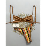 2026 Striped High Leg Cut Brazilian Bikini Female Swimsuit Women Swimwear Two-pieces Bikini set Bather Bathing Suit Swim V8216
