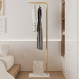 Cream Minimalist Floor Coat Rack Entryway Standing Coat Stand Multifunctional Bedroom Clothes Hanger Shelf Organizer Furniture