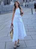 Foridol White One Shoulder Autumn Cotton Dress Women Winter Casual Dress Vestidos Maxi New Embroidery Boho Beach Dress Holiday