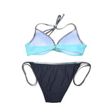 Neon Strip Swimsuit Women 2026 Sexy 2-piece Low Waist Bikini Sexy V-neck Suspender Backless Swimwear Summer Beach Bathing Suit