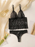Women's Sexy Lace Set Push Up Embroidered Flower Fun Transparent Underwear Seamless Comfortable Close Fitting Underwear Set 2099