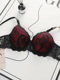 The Best-selling Sexy Gathering Style Lace Flower Adjustable Shoulder Strap Two-piece Set For Women's Underwear A3129
