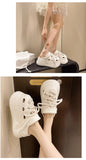 2025 Women Platform Slippers DIY Lace-up Leisure Clogs Summer Garden Shoes Thick Sole Female Home Beach Slides Street Sandals