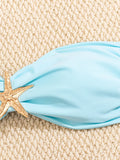 Sexy Bandeau Bikini Set 2026 Women Coffee Starfish Ornament Push Up Thong Swimsuit Brazilian Beach Bathing Suit Micro Swimwear