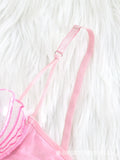 2pcs Women's Bra Set Sexy Lace Mesh Lingerie Set Ultra Thin Breathable Comfortable Lightweight Scallop Transparent Lingerie Set