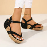 Chunky Platform Clip-Toe Sandals for Women Summer Rivet High Heel Sandal for Ladies Fashion Outdoor Anti-Slip Sandalias Mujer