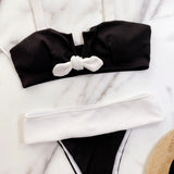 Bikini 2026 Sexy Swimwear Swimsuit Women Push Up Patchwork V-neck Bowknot Bikinis Set Bathing Suit Beach Bikini Banadores Mujer