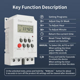 TNCE 30A Timer Switch 220V, big power time control switch, set to seconds, 32 groups of timer on and off light, water pump timer