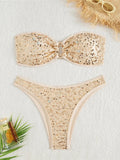 Sequins Shiny Bling Bandeau Bikini Female Swimsuit Women Swimwear Two-pieces Bikini set Brazilian Bather Bathing Suit Swim K7311