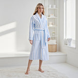 Women Fall Winter Warm Shawl Collar Robe Soft Long Sleeve Pocket Robe Spa Bathrobe Sleepwear Loungewear