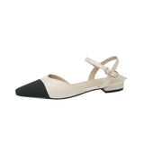 New 2025 Summer Women's Sandals Elegant Medium Heel Toe Mules Comfortable Office Women's Shoes Buckle Heels Dress Shoes