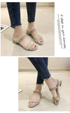 Women Sandals Chunky Heels Slides Summer 2026 Elegant Shoes Women Slipper Big Size 34-42 Fashion Summer Sandal Women