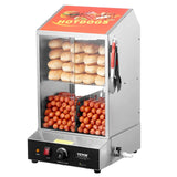 SucceBuy 36L 2-Tier Hot Dog Steamer Hot Dog Hut Steamer 86℉~185℉ Temperature Control, Electric Bun Warmer for Hot Dogs & Buns