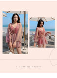 New women's swimsuit split bikini three-piece boxer long-sleeved spa swimsuit