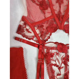 Toucheart Christmas Erotic Lingerie Seductive Embroidery Mesh Women See-through Body Shaping Sexy Pure Desire Hot Underwear Set