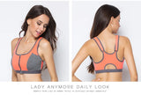 Sports Bra Women Front Zipper Double Inner Cup Push Up Patchwork Tops Female Yoga Fitness Shockproof Vest Sport Bras for Women